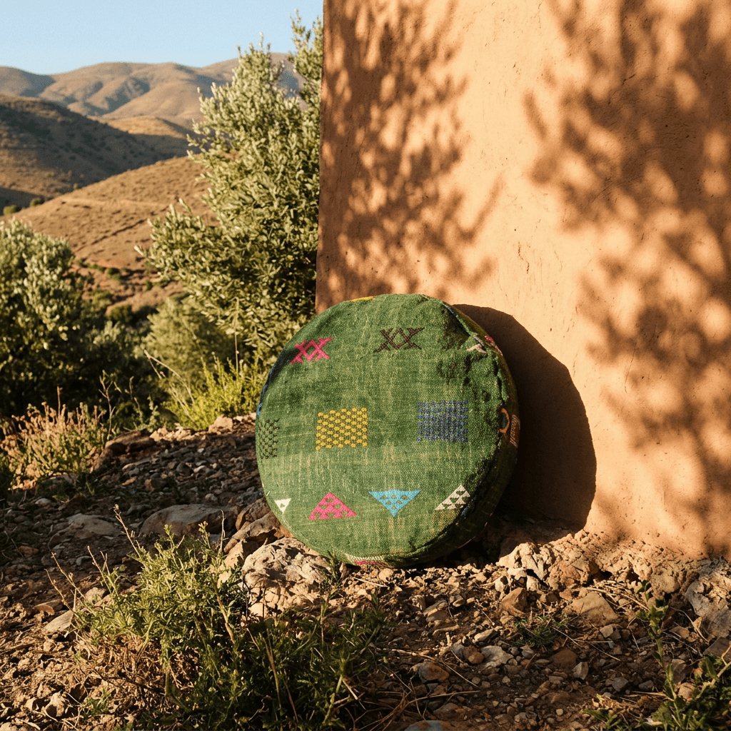 Handwoven Moroccan Pouf