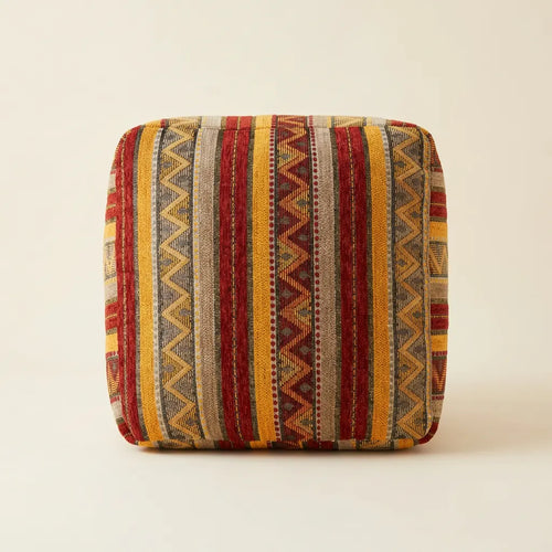 Handmade Moroccan leather pouf