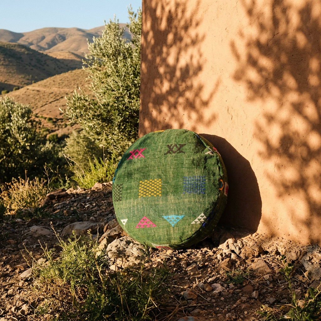 Handwoven Moroccan Pouf